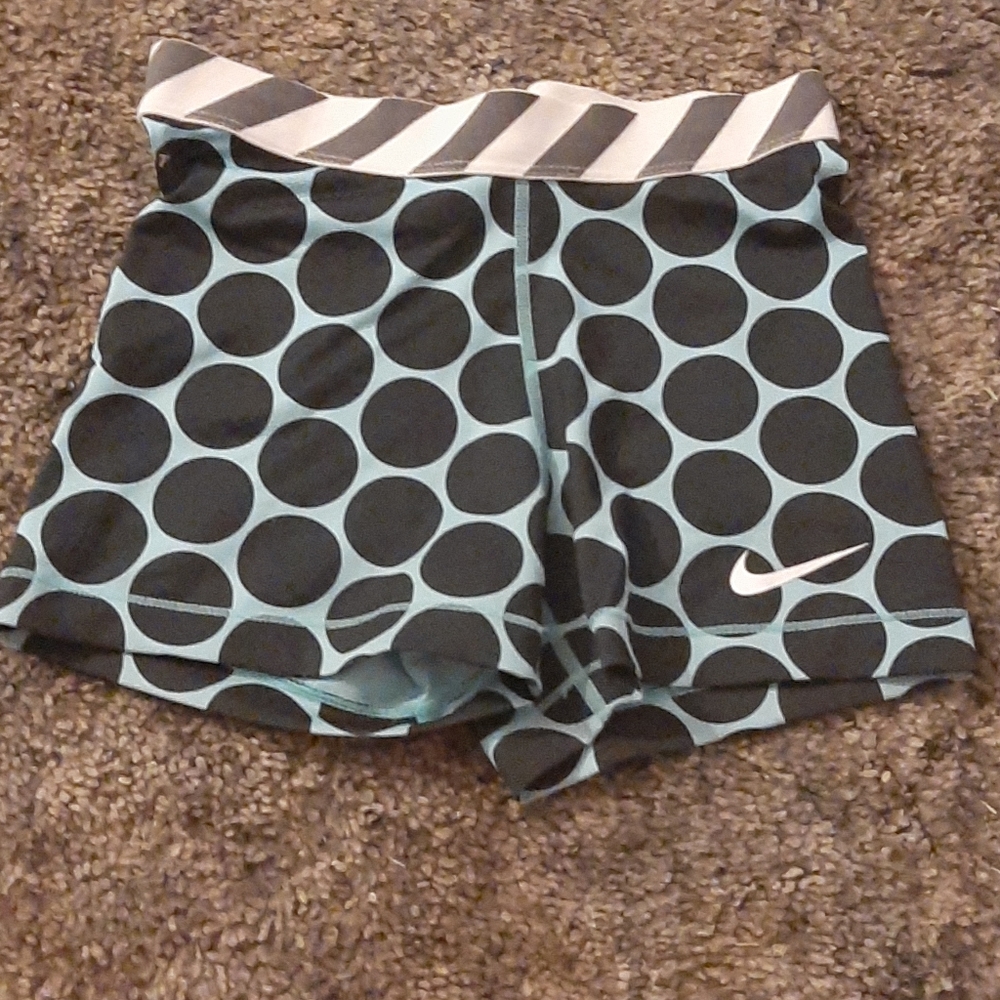 Blue and Black Polka Dot Nike PRO Shorts